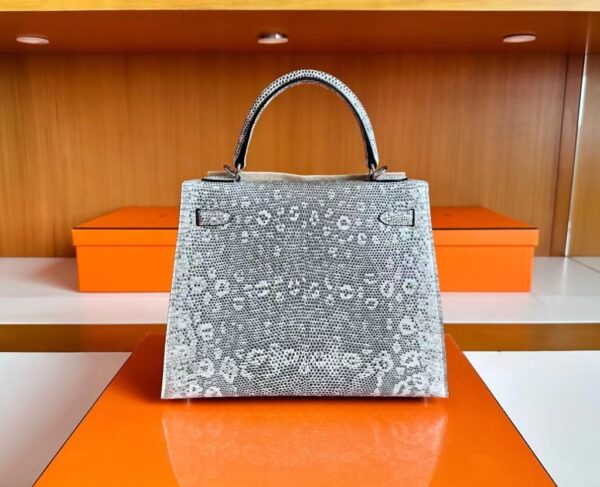 Hermès Kelly Lizard Natural colour Silver Hardware 25cm Full Handmade