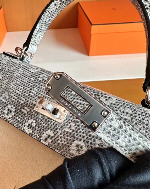 Hermès Kelly Lizard Natural colour Silver Hardware 25cm Full Handmade