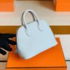 Hermès mini Bolide Chevre T0 Light Blue Silver Hardware 19cm Full Handmade
