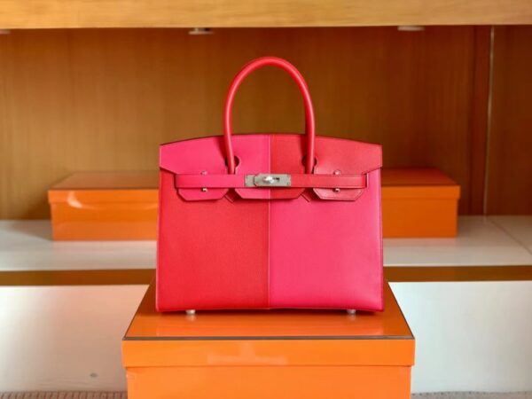 mmexport1692258747999-1024x768-1 Hermès Birkin Epsom Bright Red & Rose Pink Silver Hardware 30cm Full Handmade