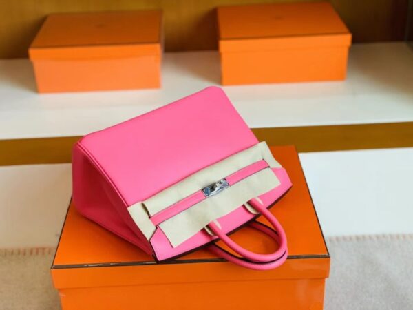 Hermès Birkin Swift 1Q Creamy Pink Silver Hardware 25cm Full Handmade