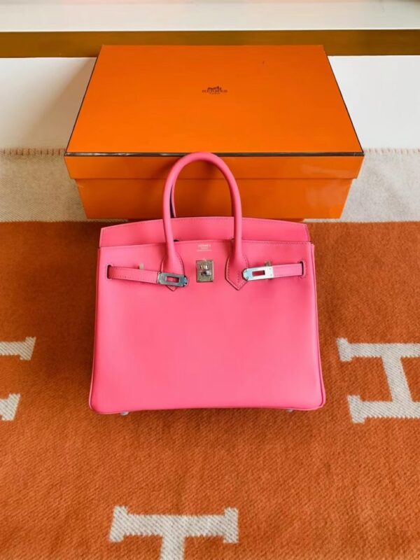 Hermès Birkin Swift 1Q Creamy Pink Silver Hardware 25cm Full Handmade