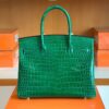 Hermès Birkin Shiny Porosus 6Q jade green Gold Hardware 30cm Full Handmade