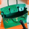 Hermès Birkin Shiny Porosus 6Q jade green Gold Hardware 30cm Full Handmade