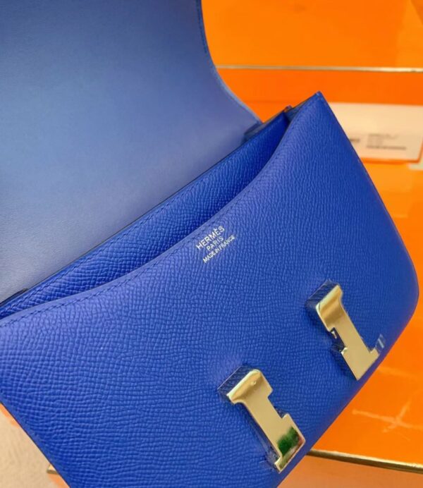 Hermès Constance Epsom i7 Azure blue Gold Hardware 18cm Full Handmade