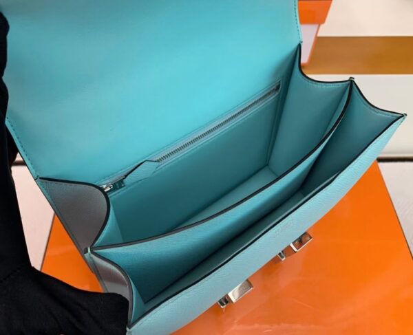 Hermès Constance Epsom 6u Light Blue Silver Hardware 23cm Full Handmade