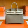 Hermès Birkin Togo Etoupe Grey Silver Hardware 25cm Full Handmade