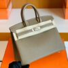 Hermès Birkin Togo Etoupe Grey Silver Hardware 25cm Full Handmade