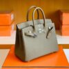 Hermès Birkin Togo Etoupe Grey Silver Hardware 25cm Full Handmade