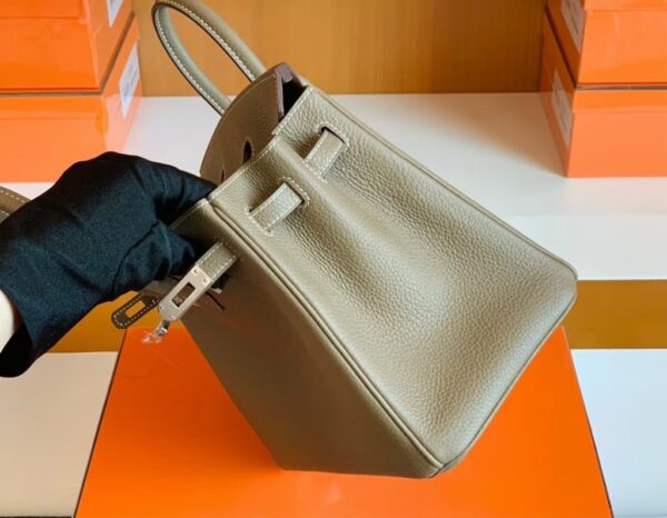 Hermès Birkin Togo Etoupe Grey Silver Hardware 25cm Full Handmade