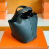 Hermès Picotin TC Black Silver Hardware 18cm Full Handmade