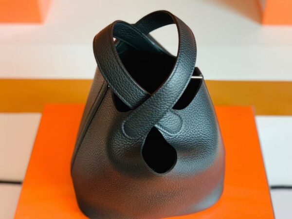 Hermès Picotin TC Black Silver Hardware 18cm Full Handmade