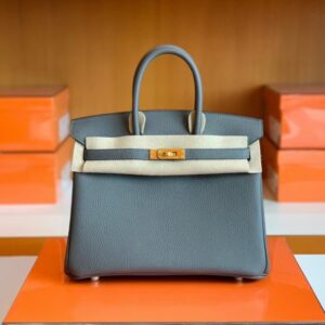 Hermès Birkin Togo 8F tinware grey Gold Hardware 25cm Full Handmade