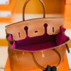 Hermès Birkin Barenia CK37 Golden Brown & L3 Rose Purple Gold Hardware 30cm Full Handmade