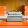 mmexport1699694713840-1024x776-2 Hermès Mini kelly Pochette Epsom Light Grey Gold Hardware 22cm Full Handmade