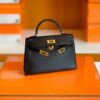 mmexport1699695239225-1024x785-1 Hermès Mini Kelly Epsom CK89 Black Gold Hardware 19cm Full Handmade