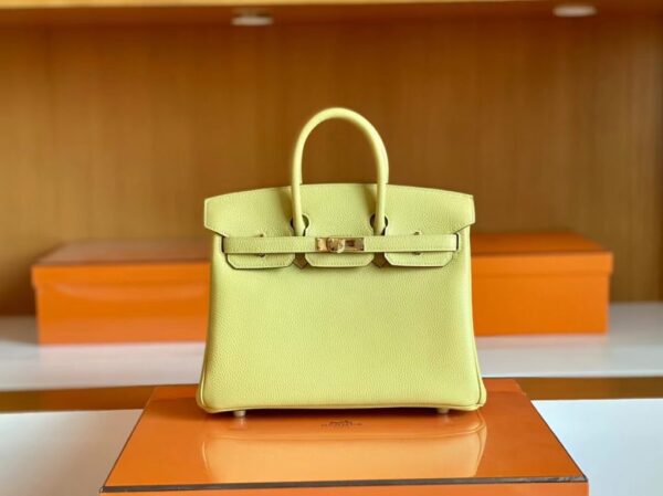 Hermès Birkin Togo Light Yellow Gold Hardware 25cm Full Handmade