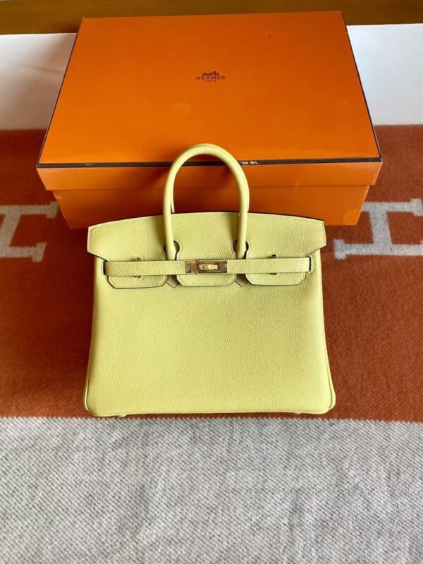Hermès Birkin Togo Light Yellow Gold Hardware 25cm Full Handmade