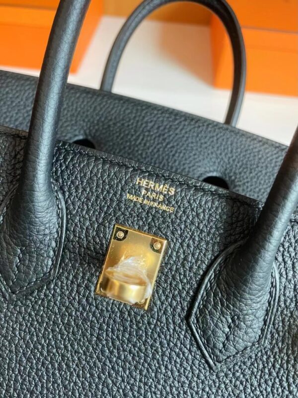 H Factory Bags Birkin Togo Black Gold Hardware 25cm Full Handmade