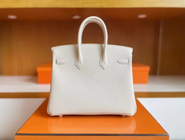 H Factory Bags Birkin Togo Creamy White Gold Hardware 25cm Full Handmade